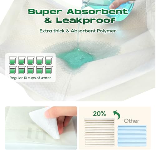 Image of Puppy Pads Pee Pads for Dogs 30 inchx36 inch 50 Count with Tabs | Bamboo Training Pads Deodorizing Leakproof Quick Drying Dog Pee Pads Super Absorbent Full Edge-Wrapping Pee Pads