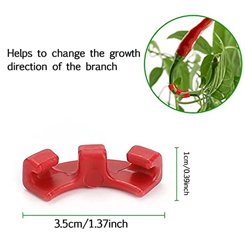 Planta de 90 graus Bender 40 pcs vermelho plástico planta crescimento treinador clipes grampo de gal