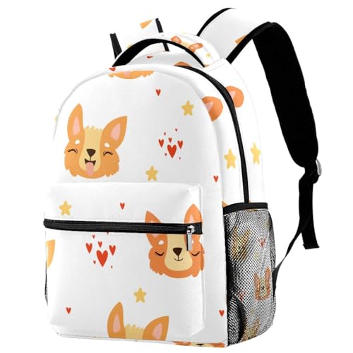 Sac à dos de voyage décontracté corgi pour sorties en ville et lycée filles