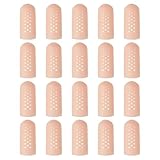 PATIKIL Fingerhüte Aus Silikon, Atmungsaktive Fingerspitzen-Schutzhandschuhe Wiederverwendbar Mit Luftlöchern Für Trockene Haut Und Risse, 4.5x1.7cm, 20 Stück