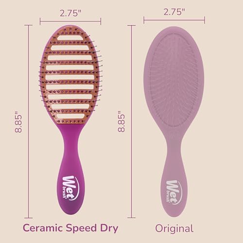 Image of Wet Brush Ceramic Speed Dry Hair Brush, Purple - Vented Design & Soft HeatFlex Bristles for Blow-Dry Safe Styling - Ergonomic Handle for Pain-Free Detangling - Hair Accessories for All Hair Types