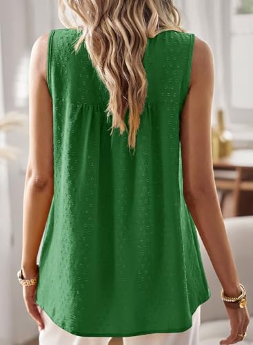 Image of Falechay Womens Summer Tops Boho Shirts Crewneck Sleeveless Tank Tops Flowy Lace Hem Casual Blouses Clothing Trendy 2026