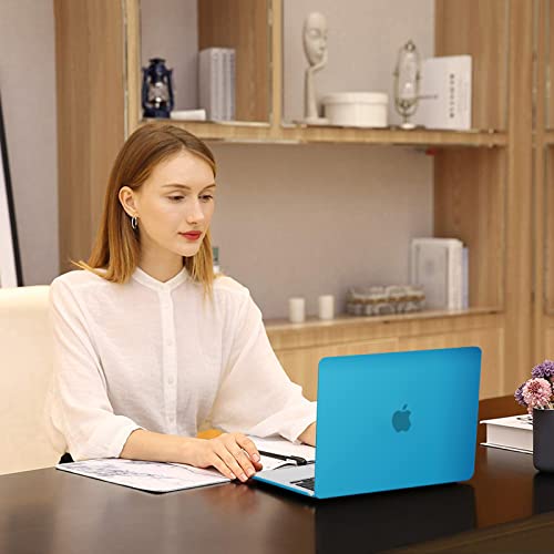 Image of MOSISO Compatible with MacBook Air 13 inch Case M5 2026 M4 2025 M3 M2 2024-2022 A3449 A3240 A3113 A2681, Hard Shell&Keyboard Cover&Screen Film&Type C for MacBook Air 13.6 inch Case, Aqua Blue