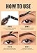 Easilydays Black Tattoo Eyebrow Gel Peel Off, Temporary Eyebrow Tint with 150°Small Curved Tray, Waterproof, Transfer-proof Fuller & Defined Brow Stain, for Women Last Up to 3 Days, #05 Black