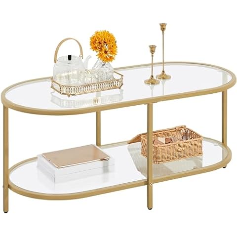Yaheetech Oval Glass Coffee Table Cover