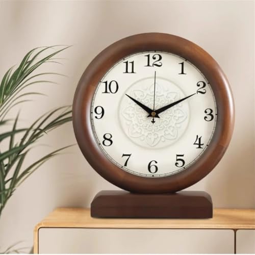 Reloj de mesa silencioso de madera para dormir sin ruidos en el dormitorio 6