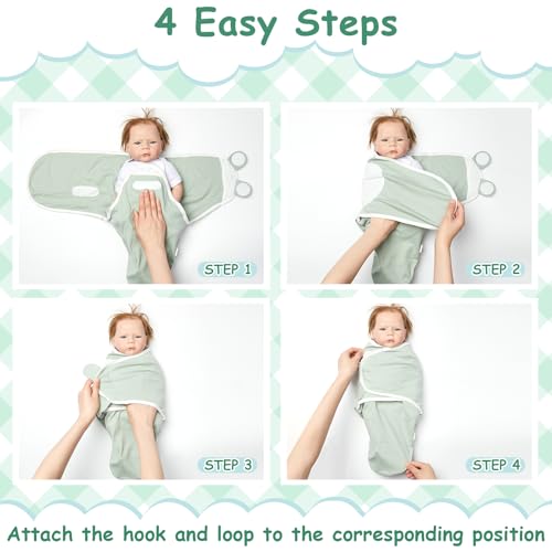 Image of Ramede 6-Pack Preemie Baby Swaddle Blankets with Hats, Breathable 100% Cotton Baby Swaddles, Suitable for Preemie Babies and Newborns, Soft Cotton, Adjustable(Alpaca,Green)