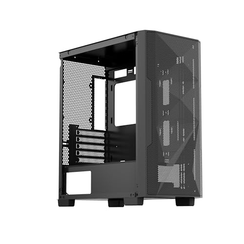 Image of Rosewill FBM-X6 Micro ATX Mid Tower Case - Tempered Glass Side Panel, High Airflow, 4X PWM ARGB Fans, Dedicated Cable Routing Clips, Pre-Installed 650W 80+ Gold Power Supply - Black