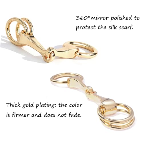 Horsebit Scarf Ring Belt Buckle, Vacuum Plated Stainless Steel Equestrian Eggbutt Neck Belt Accessory for Women4