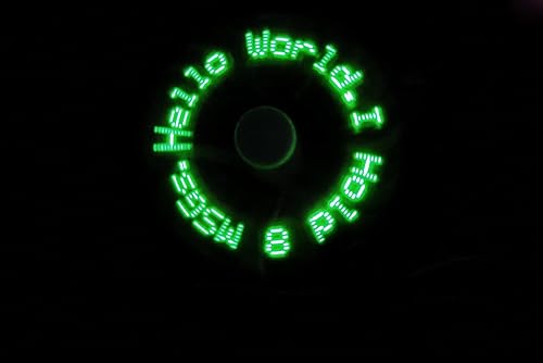 PowerTRC Ventilador de mensaje programable LED con dibujo personalizado - alimentado por USB (LED verde)