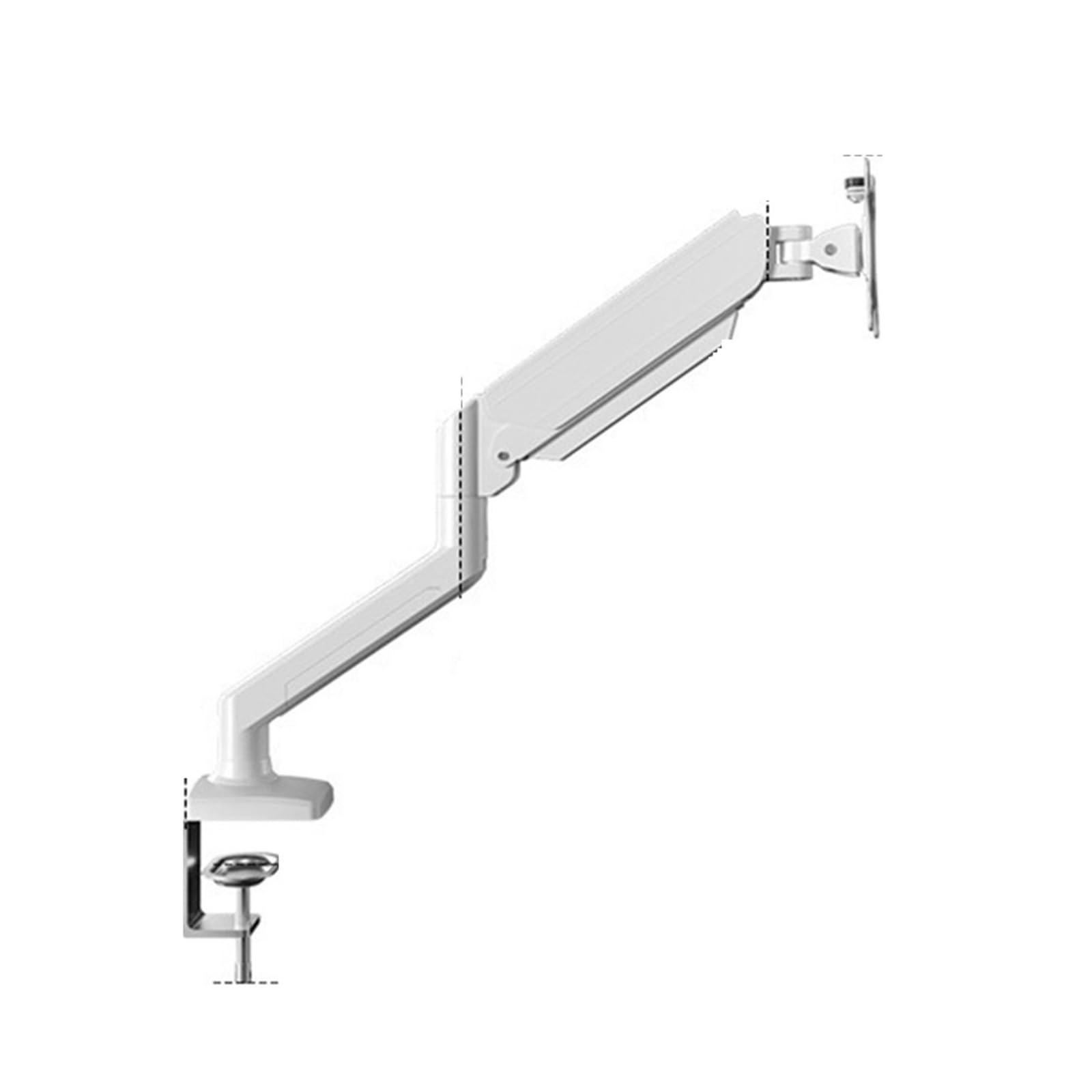 IKPGBZXM No-drill monitor stand with height adjustment, hovering, and rotation(Singlescreenwhite)