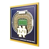 YouTheFan Officially-licensed NCAA Notre Dame Fighting Irish Stadium Series 3D Wall Art - multi-layer team stadium replica, detailed sports fan gift, indoor decor