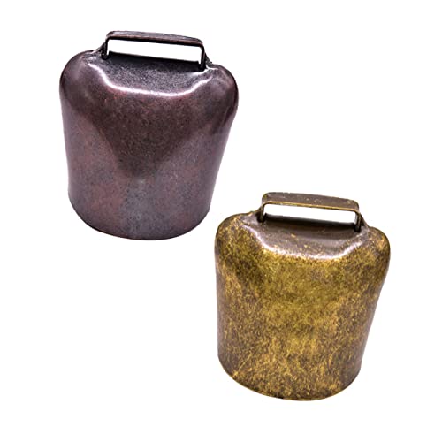 UKCOCO Campanelli Per Pecore e Bestiame Da 26 Grammi, Set 2 Pezzi in Metallo Vintage Color Bronzo Antico, Decorazioni Sospese Per Animali Domestici e Accessori Per Pascolo