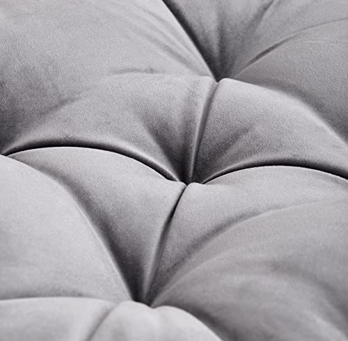 Sweet Home Collection Floor Pillow Large Square Tufted Decorative Cushion Faux Velvet Fabric Ultra Thick Fill For Kids And Adults, 1 Pack, Gray #TOP2