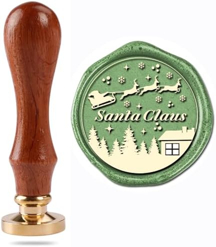 Yolakis Santa Claus Wax Seal Stamp - Air Mail Christmas Wax Seal Great for Invitation Cards, Envelopes & Gift Packages