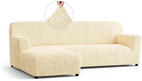 Menotti Corner Sofa Cover - Corner Couch Cover - Pet Protector - Soft Polyester Fabric Slipcovers - 1-piece Form Fit Stretch Sectional Sofa Slipcover Furniture Protector - Microfibra - Choco (Corner)