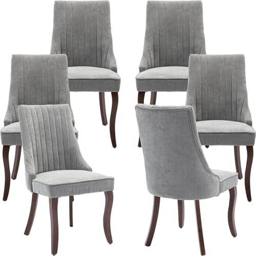 ZenNook Mid Century Modern Dining Chairs Set of 6, Gray