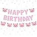 Pink Pig Happy Birthday Banner Pig Garland Cute Pig Birthday Party Supplies for Girl Pig Theme Birthday Decoration Piggy Party Supplies