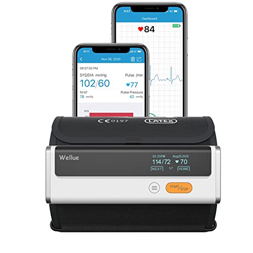 Facile da Usare - Segui le istruzioni sullo schermo, controlla il tuo stato di salute entro 30 secondi. La memoria integrata può memorizzare 10 set di forme d'onda ECG e 50 set di dati sulla pressione sanguigna, consentendogli di funzionare in modo indipendente senza uno smartphone.