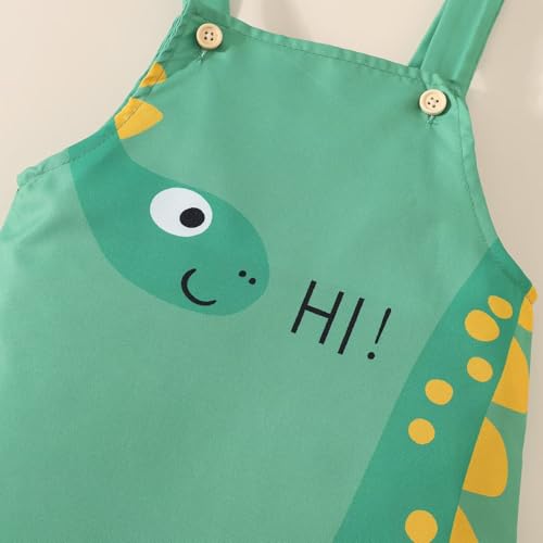 Image of Baby Boy Summer Clothes Toddler Boys Outfits Short Sleeve T-Shirt Cute Cartoon Jumpsuit Overalls 12 Months-4T