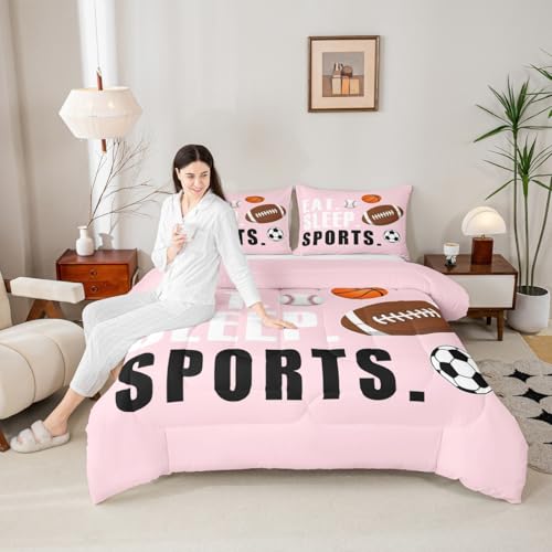 Image of Feelyou Football Comforter Set King Size for Kids Boys Girls