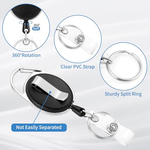 QIUTIMIY 2PCS Retractable Badge Holder,Carabiner Badge Holder - Image 3
