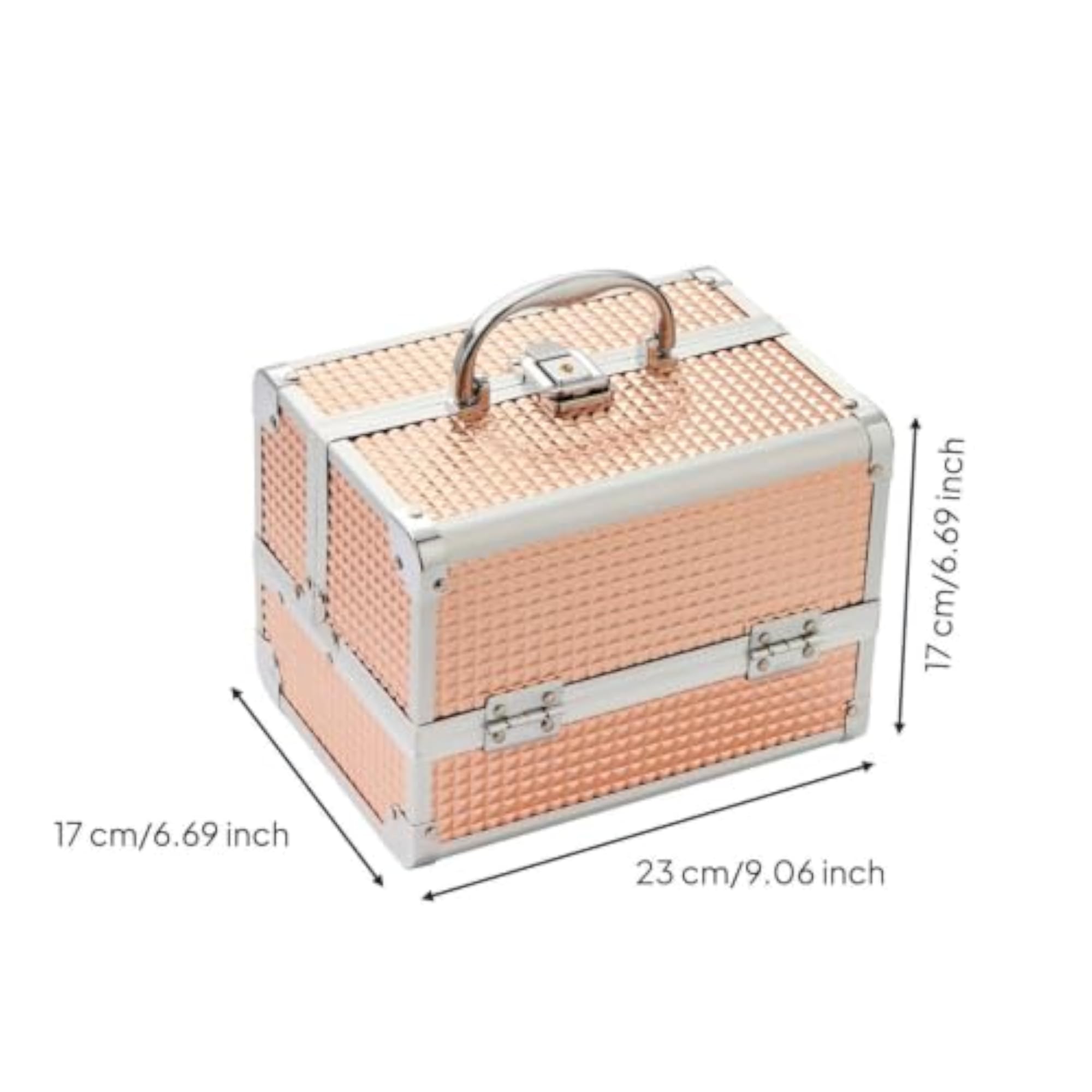 Makeup Box with Mirror, Large Capacity Portable Case