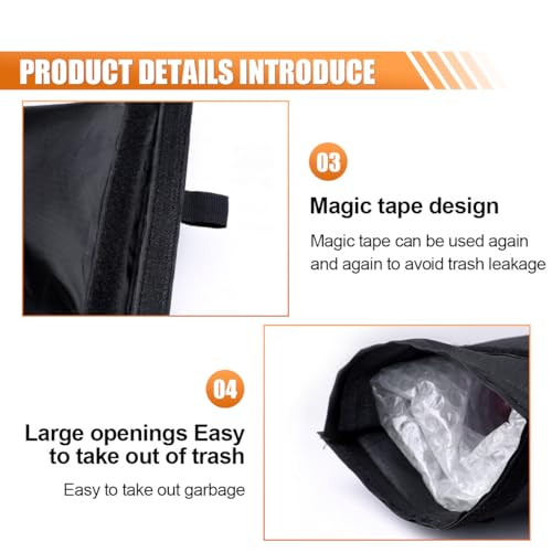 Image of 3PCS Universal Hanging Car Garbage Bag for Back Seat - Detachable Garbage Can Car Trash Bag with Elastic Opening - Washable Storage Bags Auto Trash Can for Outdoor Traveling & Home Use
