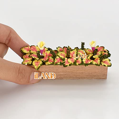 Iland Dollhouse Plants, Dollhouse Accessories On 1/12 Scale Incl Miniature Plants Of 2Pcs Caladium #TOP5