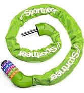 Amazon | Sportneer 自転車 鍵 自転車チェーンロック 5桁ダイヤル式