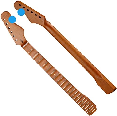 22ffret ST Electric Guitar Neck Flamed Roasted Maple Full Scalloped Fingerboard Inlaid Colorful Shells