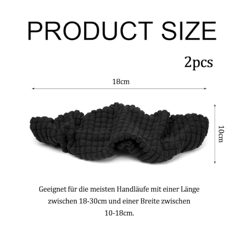 mkemka 2 Stück Armlehnenschoner Set-Elastische Armlehnen Polster für Bürostuhl & Gaming Stuhl (18-30cm),Schwarz,lindert wirksam Schmerzen im Ellenbogen und Unterarm