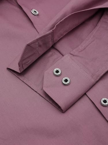 Image of Majestic Man Solid Cotton Casual Shirt - Slim Fit, Full Sleeves, Premium Button Closure