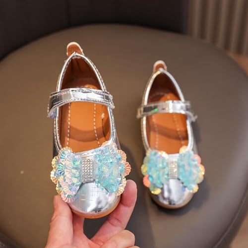 IWIHMIV Dress Shoes for Girls Flower Girl Lightweight Comfortable Non Slip Mary Jane Flat Shoes for Wedding Party Birthday4