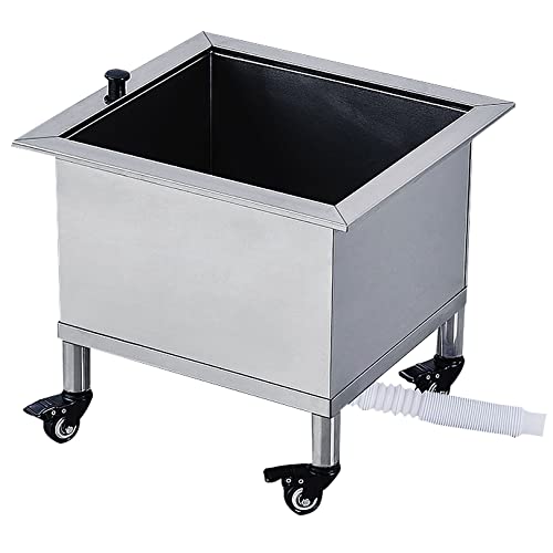 SBCGFY Fregadero Comercial de Acero Inoxidable con Ruedas, Fregadero de Servicio para balcón, Fregadero Resistente de 48 cm.