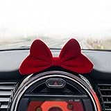 andorelse Velvet Bow Knotted for Car Interior Dashboard Ornament Red Charm Decorations
