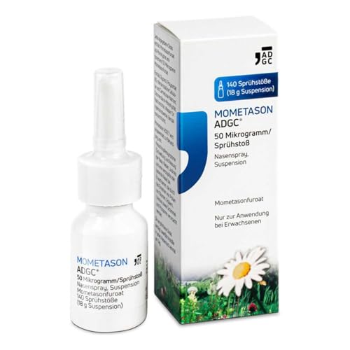 MOMETASON ADGC® 18g – Heuschnupfenspray m. 140 Sprühstößen – Nasenspray zur Linderung von Allergie Symptomen wie Schnupfen, verstopfter, laufender Nase, Juckreiz und Niesen - macht nicht müde