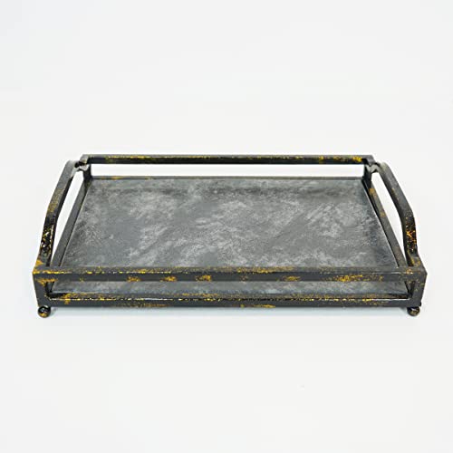 Service Tray with Handles, Iron Paint Tray, Decorative Living Room