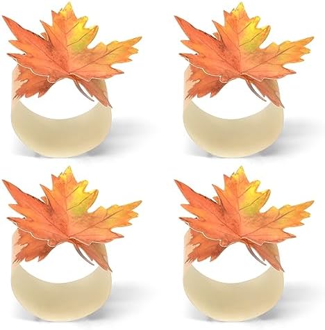 Amazon.com: Fall Napkin Rings Thanksgiving Napkin Rings Artificial ...
