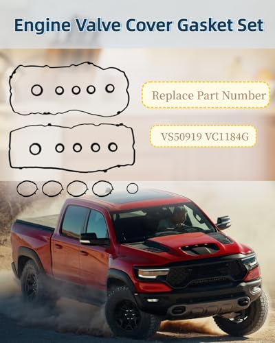 Image of VS50919 Engine Valve Cover Gasket Set Fits for Chrysler /Jeep /Ram /Dodge /Vehicle Pacifica 2017-2022, Voyager Durango Grand Cherokee Wrangler, ProMaster 1500 2500 3500 3.6L 24V Replace VC1184G