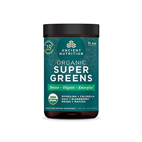 Ancient Nutrition Collagen Powder + Superfood Powder Bundle, Multi Collagen Protein 45 Servings, Organic Supergreens 25 Servings #TOP3
