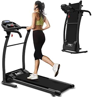REDLIRO Electric Treadmill Foldable Exercise Walking Machince for Apartment Home/Office Jogging Compact Folding Easy Assembly 12 Preset Program 2 Wheels LCD Display