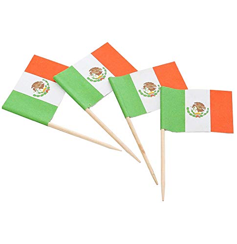 1,440 Count | KingSeal Mexican Flag Toothpicks, 2.5 Inch, Ideal for Mexican Restaurants, Cinco De Mayo, Appetizers, Cocktails, and More - 10 Packs x 144