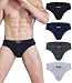 wirarpa Men's 4 Pack 100 Cotton Underwear Breathable Briefs Contour Pouch Soft Covered Waistband (Medium, No Fly)