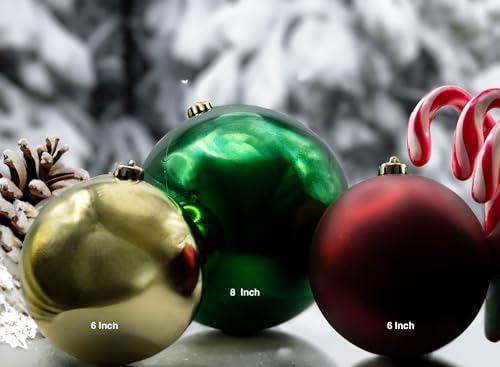 Image of Christmas Ball Ornaments Set, 8 Inch, 6 Inch Large, Extra-Large Giant Hanging (SPN Decor) (Gold Shiny s, 8 in (X-Large, Jumbo))