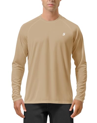Image of Roadbox Mens UPF 50+ UV Sun Protection Shirts Outdoor Long Sleeve SPF Rash Guard for Fishing Hiking Swimming Running