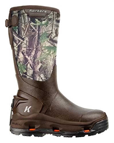 Korkers Men's Neo Storm Rubber Boots - Inuslated And Waterproof Multi-Season Mud Boots - Includes Interchangeable Ninety Degree Sole - Size 10/Camo #TOP2
