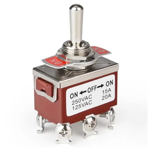 CZKE 1pcs Heavy Duty Rocker Toggle 15A 250V 20A 125V 6Pin ON/Off/On Switch Metal Bat Waterproof Boot Cap Cover(6PIN)