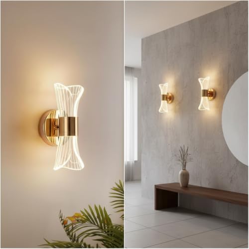 Image of Lyse Decor Wall Lights for Home Decoration LED Wall Light with 3 Color Modes, Easy Installation, Ideal for Modern Interiors, Bedroom, Living Room, Hallway, Office (2, WL05)