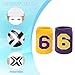 PATIKIL Sports Wristband Sweatbands for Men and Women, 2 Pcs Breathable Tennis Wrist Bands Absorbent Sweat Band Number 6 for Basketball Football Baseball Running Gym, Yellow/Purple